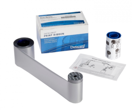 Picture of Entrust Datacard 532000-054 Graphics Monochrome Ribbon Kit, Metallic Silver