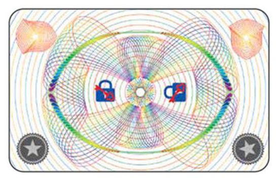 Picture of Entrust 508808-006 DuraGard, OptiGram(R) Laminate, 0.6 mil,  "Geometric Curves" Full Card