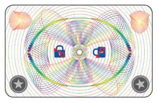 Picture of Entrust Datacard 508808-006 DuraGard, OptiGram(R) Laminate, 0.6 mil,  "Geometric Curves" Full Card