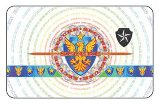 Picture of Entrust Datacard 508982-305 DuraGard Optigram(R) Laminate, 1.0 mil, "Secure Crest" Registered, Full Card with Smart Card Window