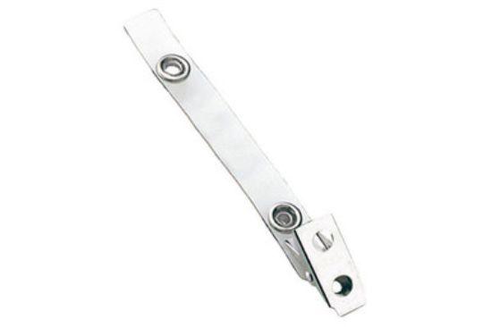 Picture of Pack of 100 - Clear Vinyl 2-Hole NPS Badge Clip 3.5''