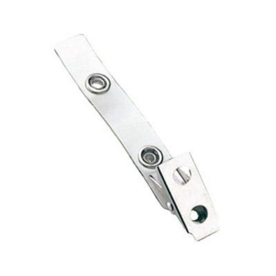 Picture of Pack of 100 - Clear Vinyl 2-Hole Badge Clips - 2.75''