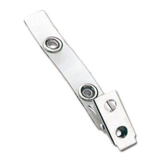 Picture of Pack of 500 - Clear Vinyl 2-Hole Badge Clips - 2.75''