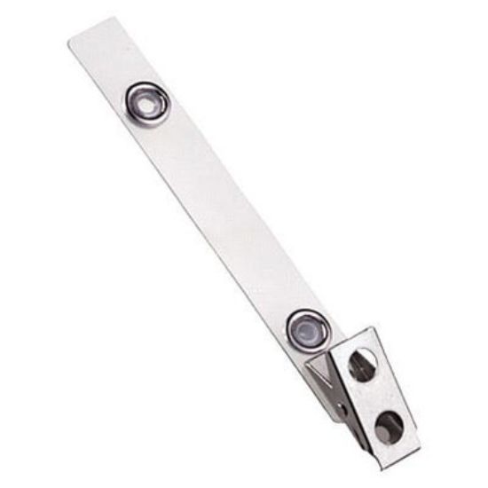 Picture of Pack of 100 - Clear Mylar 2-Hole Badge Clips - 4''