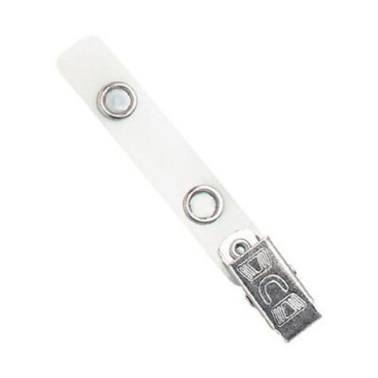 Picture of Pack of 100 - White Mylar ''U'' Badge Clips - 2.75''