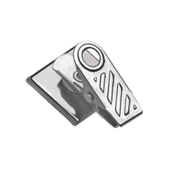 Picture of Pack of 100 - Adhesive 1-Hole Ribbed Badge Clips - 1''