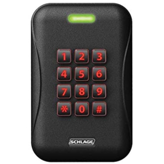 Picture of Schlage MTKB15 Mobile Enabled Multi-Technology Reader Single Gang Wall Mount with Keypad Access Control Reader