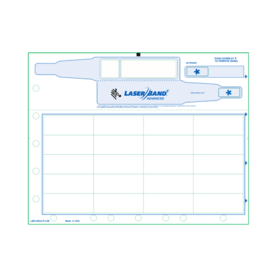 Picture of LaserBand2 LB2-ADULT-L3Z Advanced Adult Zoned Wristband and Labels (1000 Sheets)