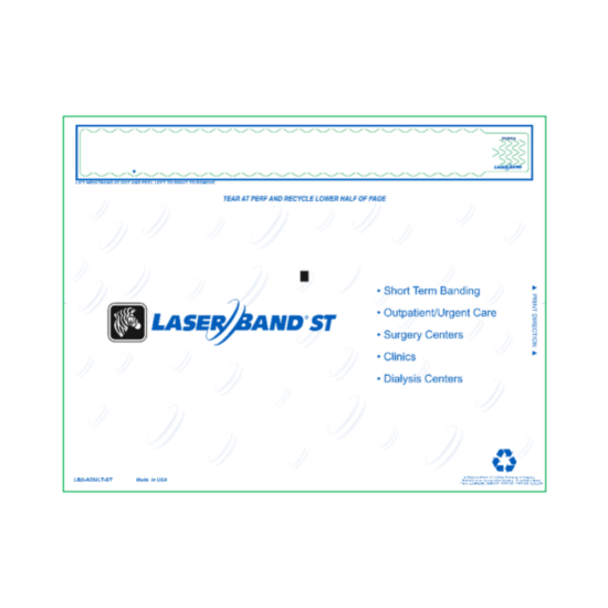 Picture of LaserBand2 LB2-ADULT-ST Short Term/Outpatient Wristband Single Label (1000 Sheets)