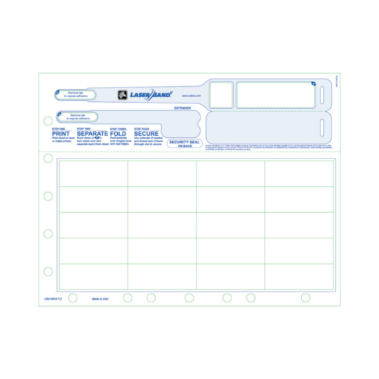 Picture of Laserband2 LB2-ADULT-Z Adult Wristband with Zoned Image Area and Labels (1000 Sheets)