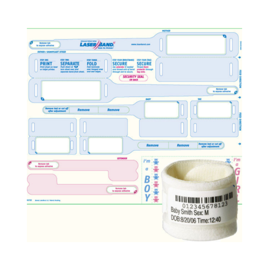Picture of LaserBand LB2-MFB Adult and Baby Wristbands and ID Tags