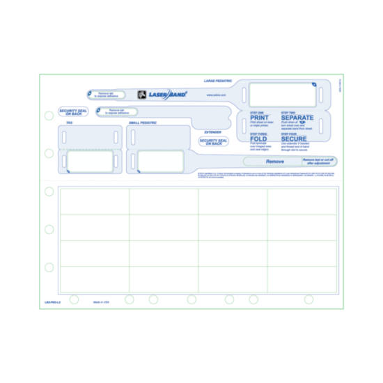 Picture of LaserBand2 LB2-PED-L2 Pediatric Wristband and Labels (1000 Sheets)