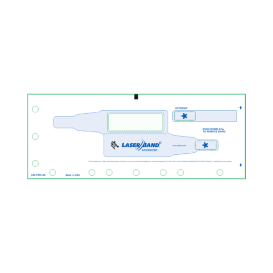 Picture of LaserBand2 LB2-PED-L3S Pediatric L3 Wristband Sheetlet (1000 Sheets)