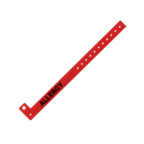 Picture of Laserband Alert PS-ALLERGY-RED Plastic Snap Band Red Allergy (500 Sheets)