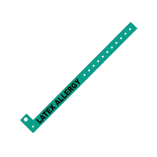 Picture of Laserband Alert PS-LATEXALLERGY-GRE Plastic Snap Band Green Latex Allergy (500 Sheets)