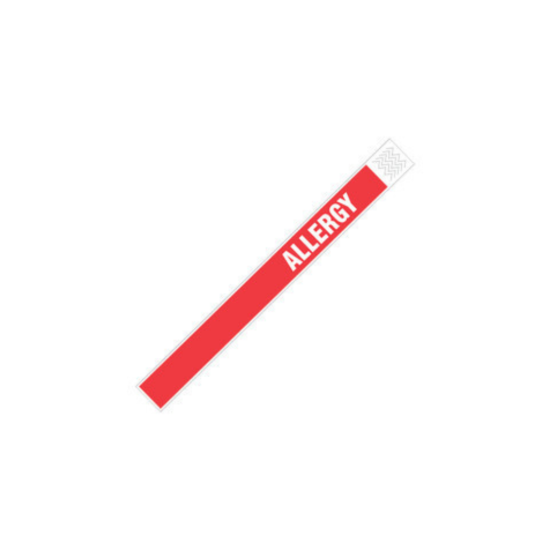 Picture of Laserband Alert TY-ALLERGY Tyvek Alert Red Allergy Wristband (1000 Sheets)