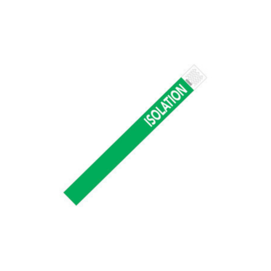 Picture of Laserband Alert TY-ISOLATION Tyvek Alert Green Isolation Wristband (1000 Sheets)
