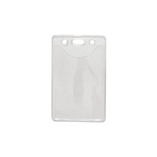 Picture of Pack of 100 - Clear Vinyl Vertical Badge Holder with Slot and Chain Holes, 2.3" x 3.38"