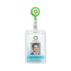 Picture of Pack of 100 - Clear Vinyl Vertical Badge Holder with Slot and Chain Holes, 2.3" x 3.38"
