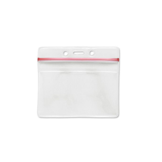 Picture of Pack of 100 - Clear Vinyl Horizontal Badge Holder with Resealable Top, 3.63" x 2.75"