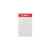 Picture of Pack of 100 - Clear Vinyl Vertical Badge Holder with Color Bar, 3.75" x 2.63"