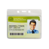 Picture of Pack of 100 - Clear Vinyl Horizontal Badge Holder with Zip Closure, 3.63" x 2.5"