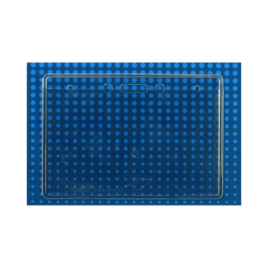 Picture of Pack of 100 - Clear Vinyl Horizontal Badge Holder with Slot and Chain Holes, 3.63" x 2.38"