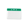 Picture of Pack of 100 - Clear Vinyl Horizontal Badge Holder with Color Bar, 3.85" x 2.68"