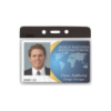 Picture of Pack of 100 - Clear Vinyl Horizontal Badge Holder with Color Bar, 3.85" x 2.68"