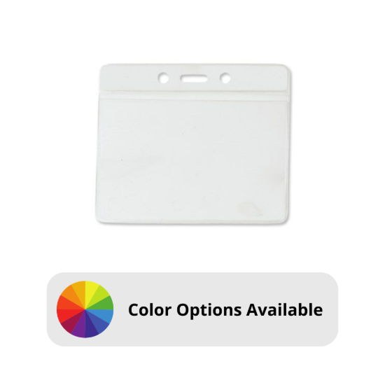 Picture of Pack of 100 - Clear Vinyl Horizontal Badge Holder with Color Bar, 3.85" x 2.68"