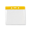 Picture of Pack of 100 - Clear Vinyl Horizontal Badge Holder with Color Bar, 4.38" x 3.63"