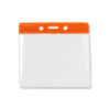 Picture of Pack of 100 - Clear Vinyl Horizontal Badge Holder with Color Bar, 4.38" x 3.63"