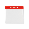 Picture of Pack of 100 - Clear Vinyl Horizontal Badge Holder with Color Bar, 4.38" x 3.63"