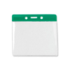 Picture of Pack of 100 - Clear Vinyl Horizontal Badge Holder with Color Bar, 4.38" x 3.63"