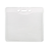 Picture of Pack of 100 - Clear Vinyl Horizontal Badge Holder with Slot and Chain Holes, 4" x 3.17"