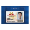 Picture of Pack of 100 - Premium Vinyl Horizontal Badge Holder with Slot and Chain Holes, 3.38" x 2.38"