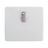 Picture of Pack of 100 - Clear Vinyl Horizontal Badge Holder with U Bulldog Clip Slot and Chain Holes 4" x 3"