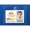 Picture of Pack of 100 - Clear Vinyl Horizontal Clip-On Badge Holder 4.25" x 3.5"