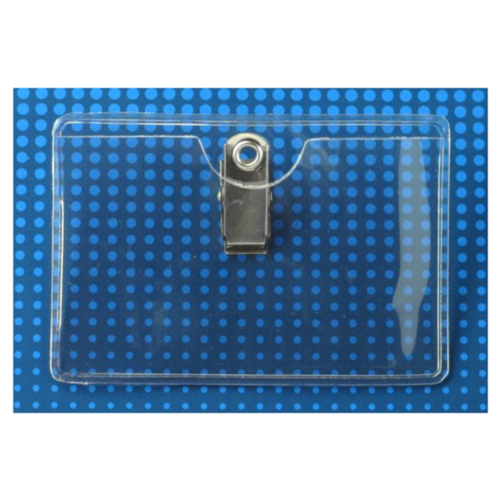 Picture of Pack of 100 - Premium Vinyl Horizontal Clip-on Badge Holder 3.4" x 2.25"