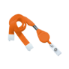 Picture of Pack of 100 - 5/8" Flat Tubular Lanyard with Breakaway and Slotted Reel and Clear Vinyl Strap