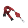 Picture of Pack of 100 - 5/8" Flat Tubular Lanyard with Breakaway and Slotted Reel and Clear Vinyl Strap