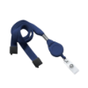 Picture of Pack of 100 - 5/8" Flat Tubular Lanyard with Breakaway and Slotted Reel and Clear Vinyl Strap