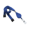 Picture of Pack of 100 - 5/8" Flat Tubular Lanyard with Breakaway and Slotted Reel and Clear Vinyl Strap