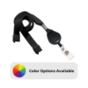 Picture of Pack of 100 - 5/8" Flat Tubular Lanyard with Breakaway and Slotted Reel and Clear Vinyl Strap