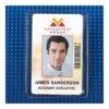 Picture of Pack of 100 - Premium Vinyl Vertical Clip-on Badge Holder 2.38" x 3.38"