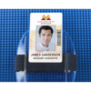 Picture of Pack of 25 - Clear Vinyl Vertical Arm Band Badge Holder with Navy Blue Strap 4.38" x 2.5"