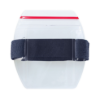 Picture of Pack of 25 - Clear Vinyl Vertical Arm Band Badge Holder with Resealable and Blue Strap, 2.2" x 3.38"