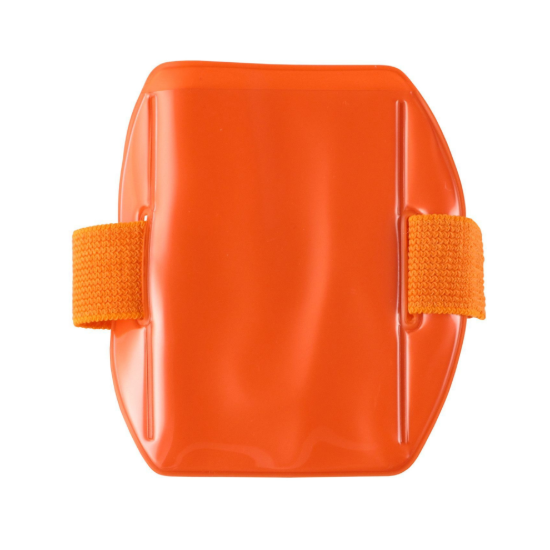 Picture of Pack of 25 - Fluorescent Orange Vertical Elastic Arm Band Badge Holder 2.38" x 3.38"