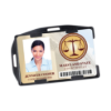 Picture of Pack of 50 - Black Rigid Plastic Horizontal and Vertical Open Face 2-Card Badge Holder