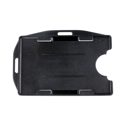 Picture of Pack of 50 - Black Rigid Plastic Horizontal and Vertical Open Face 2-Card Badge Holder